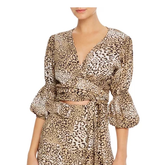 Faithfull the Brand Tops - FAITHFULL THE BRAND Bisset Leopard Print Wrap Top